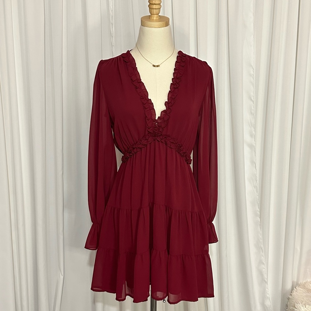BURGUNDY MINI DRESS